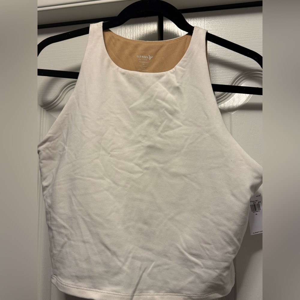 Old Navy Cream/white Sleeveless Crop Top